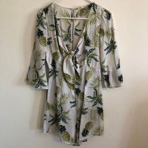 Tropical Beach Tie Jumpsuit